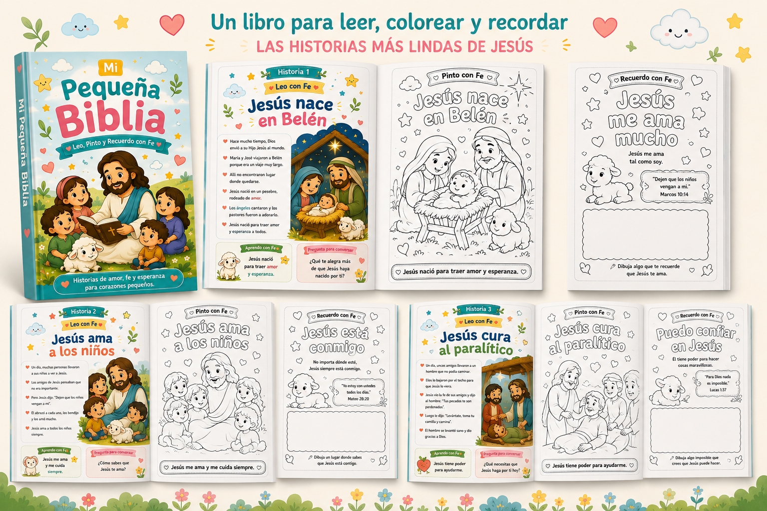 Vista previa de páginas interiores del PDF Mi Pequeña Biblia Historias de Jesús